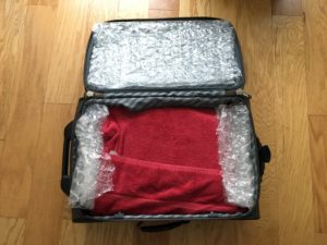 Packing dual external monitors in a suitcase